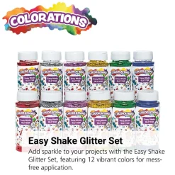 Colorations® Easy Shake Glitter - Set of 12, ea 3.5oz