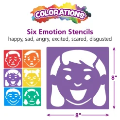 Colorations® Emotional Face Stencils - Set of 6