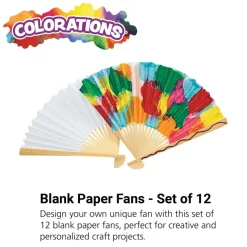 Colorations® Fantastic Blank Paper Fans - Set of 12