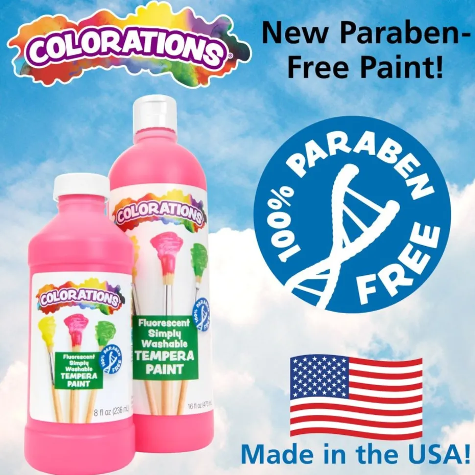 Colorations® Fluorescent Neon Simply Washable Tempera - Set of 7