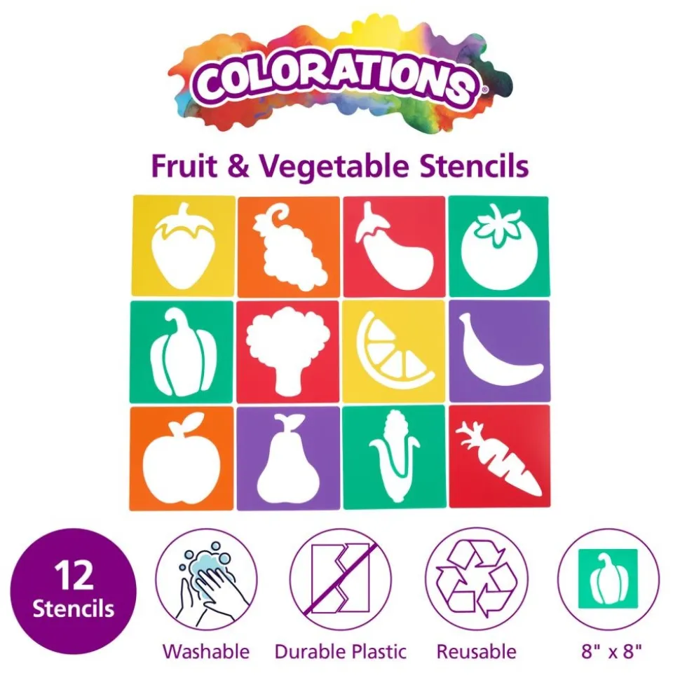 Colorations® Fruit & Vegetable Stencils Set of 12