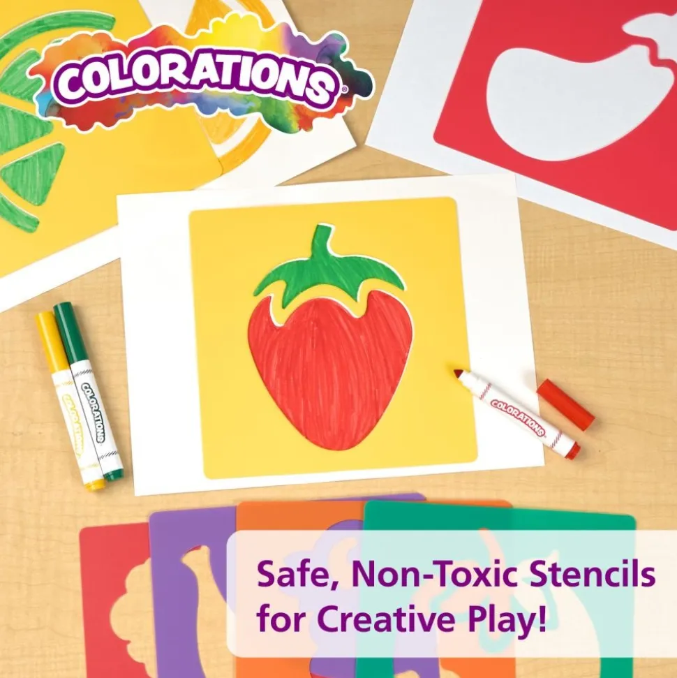 Colorations® Fruit & Vegetable Stencils Set of 12