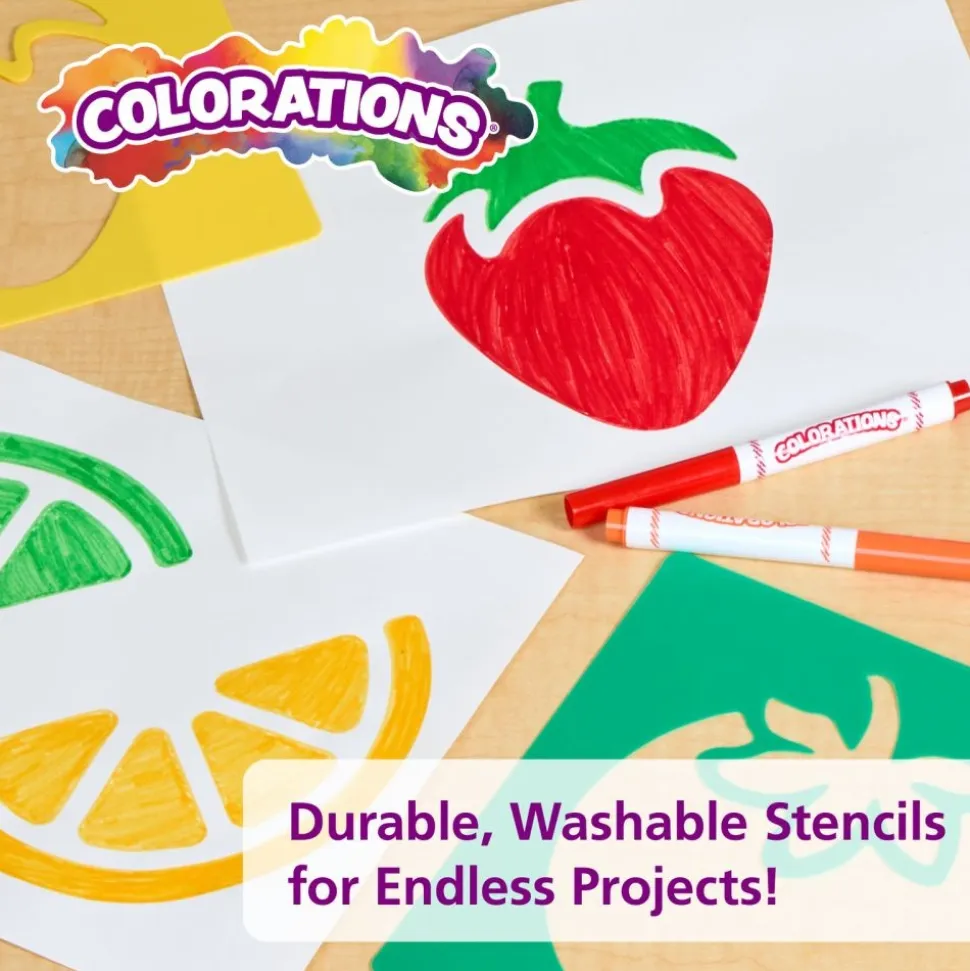 Colorations® Fruit & Vegetable Stencils Set of 12