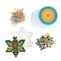 Colorations® Fuse Beads Fluorescent & Regular Beads - 12 Pegboards in a Bucket - 44,000 Beads