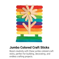 Colorations® Jumbo Colored Wood Craft Sticks - 500 Pieces