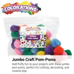 Colorations® Jumbo 2" Pom-Poms - 50 Pieces