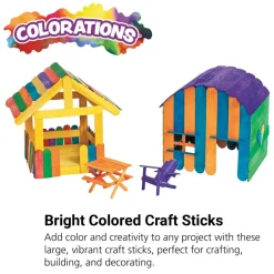 Colorations® Large Colored Wood Craft Sticks - 500 Pieces