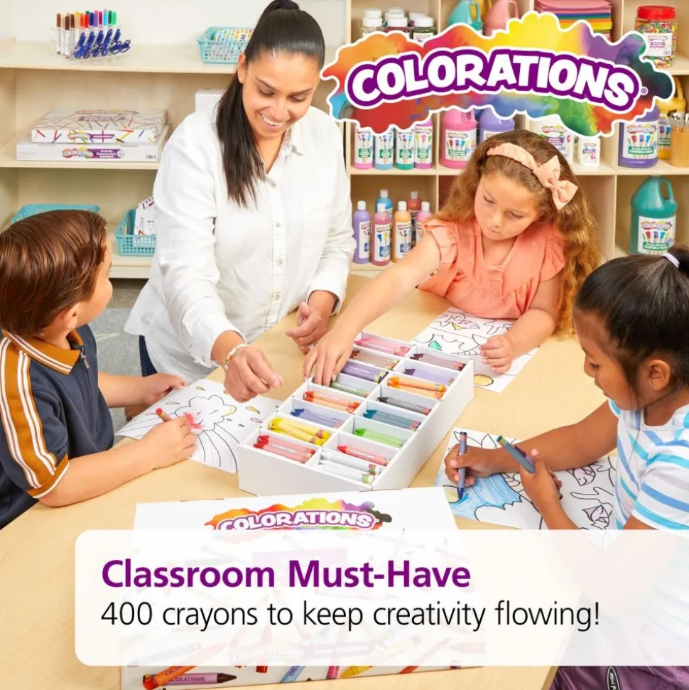 Colorations® Large Crayons, 16 Colors, Value Pack - Set of 400