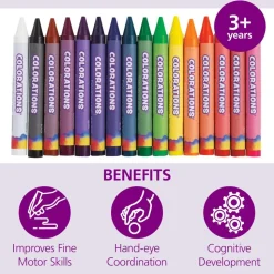 Colorations® Large Crayons, 16 Colors, Value Pack - Set of 400