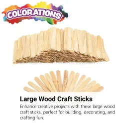 Colorations® Large Wood Craft Sticks - 500 Pieces