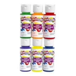 Colorations® Liquid Watercolor Paints - Set of 6 Colors, Each 2oz