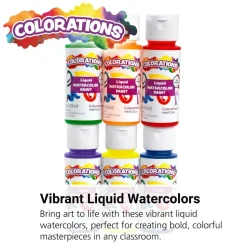 Colorations® Liquid Watercolor Paints - Set of 6 Colors, Each 2oz