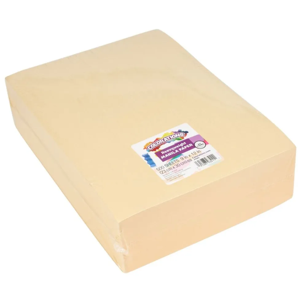 Colorations® Manila Paper, 9" x 12", made from 50lb stock, 500 Sheets
