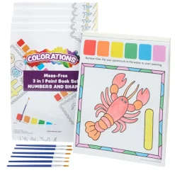 Colorations® Mess-Free 3 in 1 Paint Set - Numbers and Shapes - Set of 6
