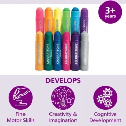 Colorations® Metallic & Neon Tempera Paint Sticks - Set of 12