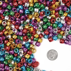 Colorations® Metallic Pony Beads - 1 lb.