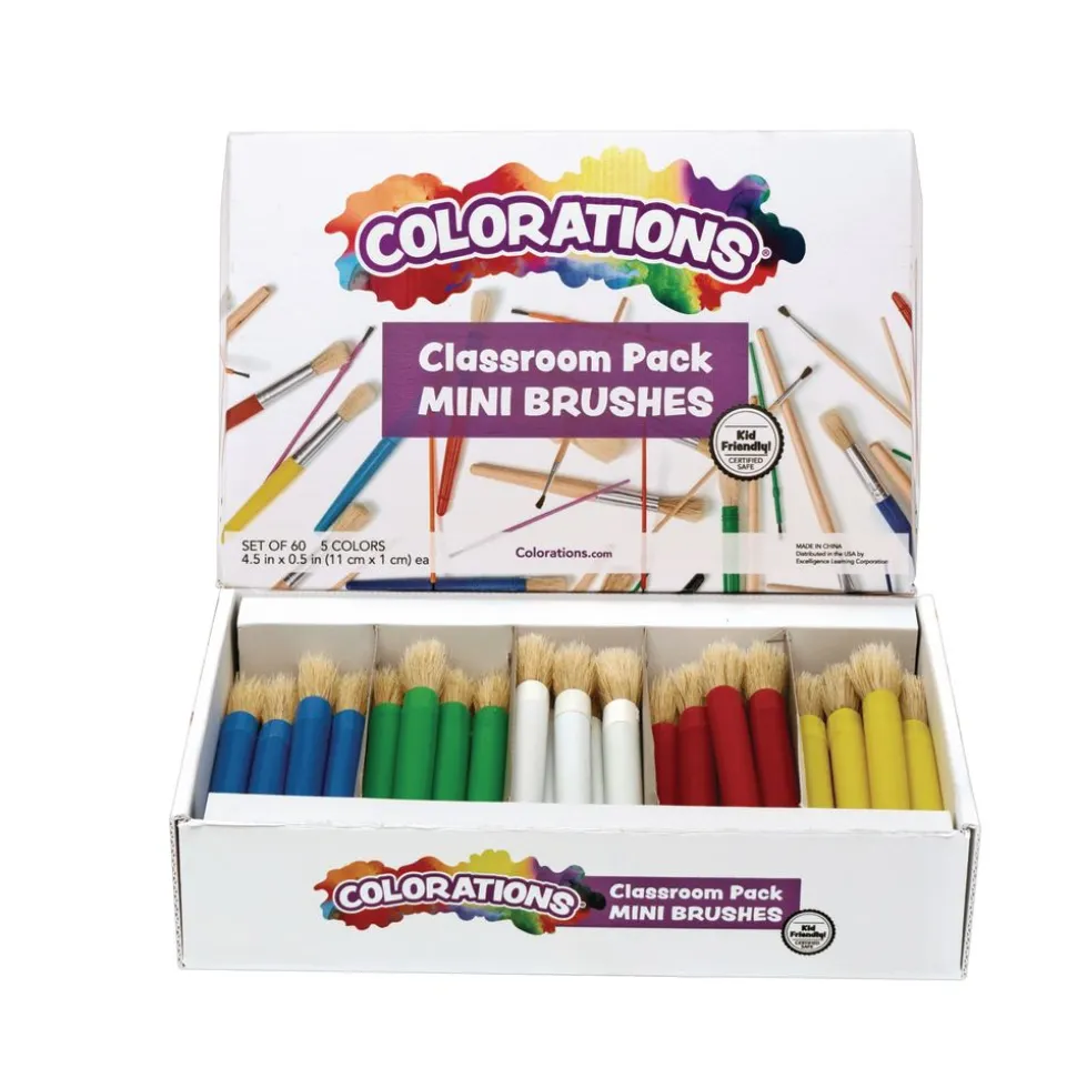 Colorations® Mini-Brush Classroom Value Pack - Set of 60
