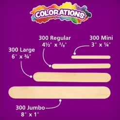 Colorations® Natural Craft Stick Classroom Pack - 1,200 Pieces