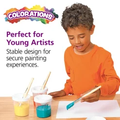 Colorations® No-Spill White Lid Paint Cups - Set of 10
