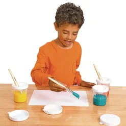 Colorations® No-Spill White Lid Paint Cups - Set of 10