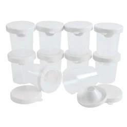 Colorations® No-Spill White Lid Paint Cups - Set of 10
