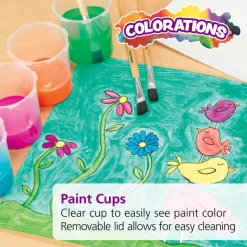 Colorations® No-Spill White Lid Paint Cups - Set of 10