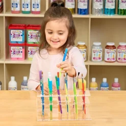 Colorations® Organizing Rack with 25 Assorted Paint Brushes