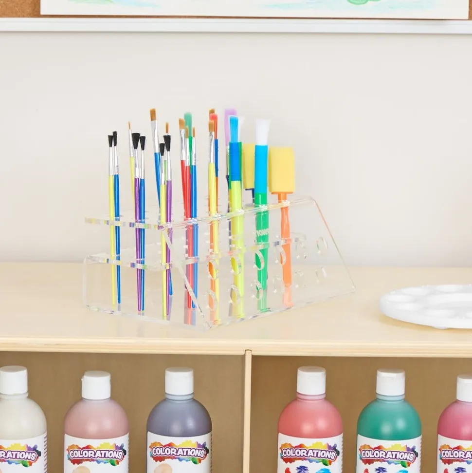 Colorations® Organizing Rack with 25 Assorted Paint Brushes