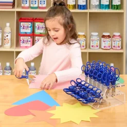 Colorations® Organizing Rack with 30 Blunt Tip Scissors