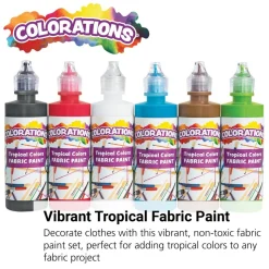 Colorations® 4 oz. Fabric Paint Tropical Colors - Set of 6