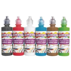 Colorations® 4 oz. Fabric Paint Tropical Colors - Set of 6