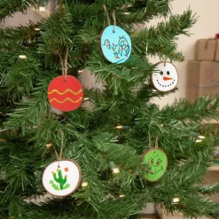Colorations® Painted Wood Slice Ornament Kit - Makes 24 Crafts