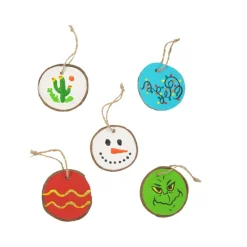 Colorations® Painted Wood Slice Ornament Kit - Makes 24 Crafts