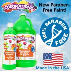 Colorations® Paraben-Free Fluorescent BioColor® Paint- Set of 9, 16 oz.