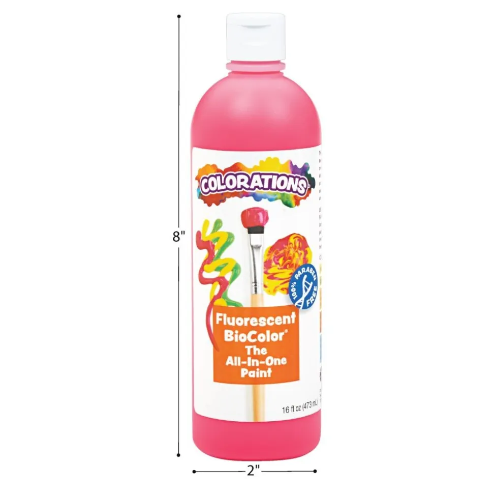 Colorations® Paraben-Free Fluorescent BioColor® Paint- Set of 9, 16 oz.