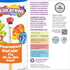 Colorations® Paraben-Free Fluorescent BioColor® Paint- Set of 9, 16 oz.