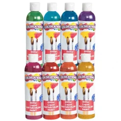 Colorations® Paraben-Free Glitter Liquid Watercolor™ - Set of All 8, 8 oz each