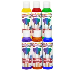 Colorations® Paraben-Free Liquid Watercolor™ Paint - Rainbow Pack, 4 oz. - Set of 6