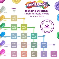 Colorations® Paraben-Free Metallic Simply Washable Tempera Paint- Set of 6, 8 oz. each