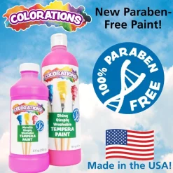 Colorations® Paraben-Free Metallic Simply Washable Tempera Paint- Set of 6, 8 oz. each