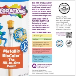 Colorations® Paraben-Free Metallic BioColor® Paint- Set of 6, 16 oz.