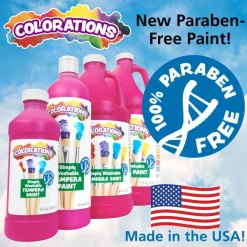 Colorations® Paraben-Free Simply Washable Tempera Paints, Cool Colors, 16 oz. - Set of 4