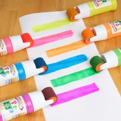 Colorations® Paraben-Free Simply Washable Tempera Paint Roller Set, 6 Fluorescent Colors
