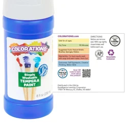Colorations® Paraben-Free Simply Washable Tempera Paint Roller Set, 6 Fluorescent Colors