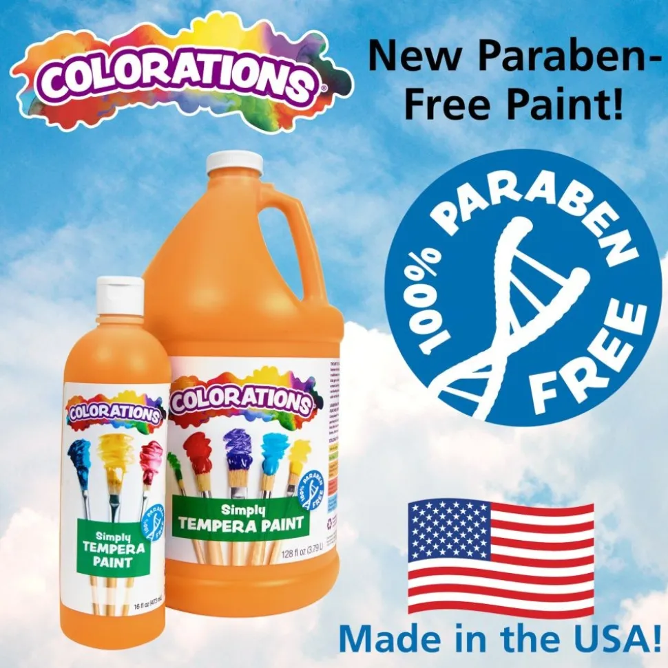 Colorations® Paraben-Free Simply Tempera Paint 16 oz. - Set of 6