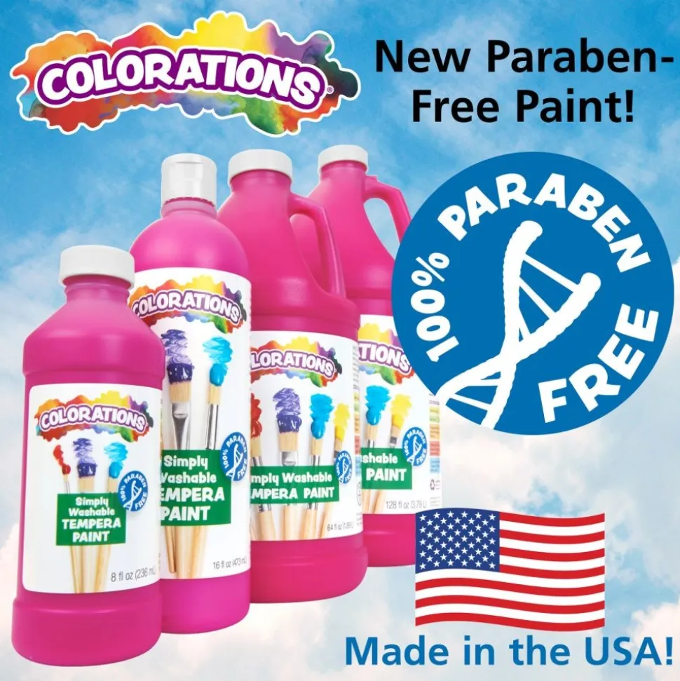 Colorations® Paraben-Free Simply Washable Tempera Paint - Set of 11 Colors