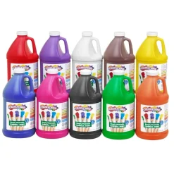 Colorations® Paraben-Free Simply Washable Tempera Paint - Set of 10, 1/2 Gallons