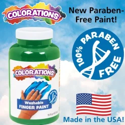 Colorations® Paraben-Free Washable Fingerpaint, 4 Colors, 16 fl oz each