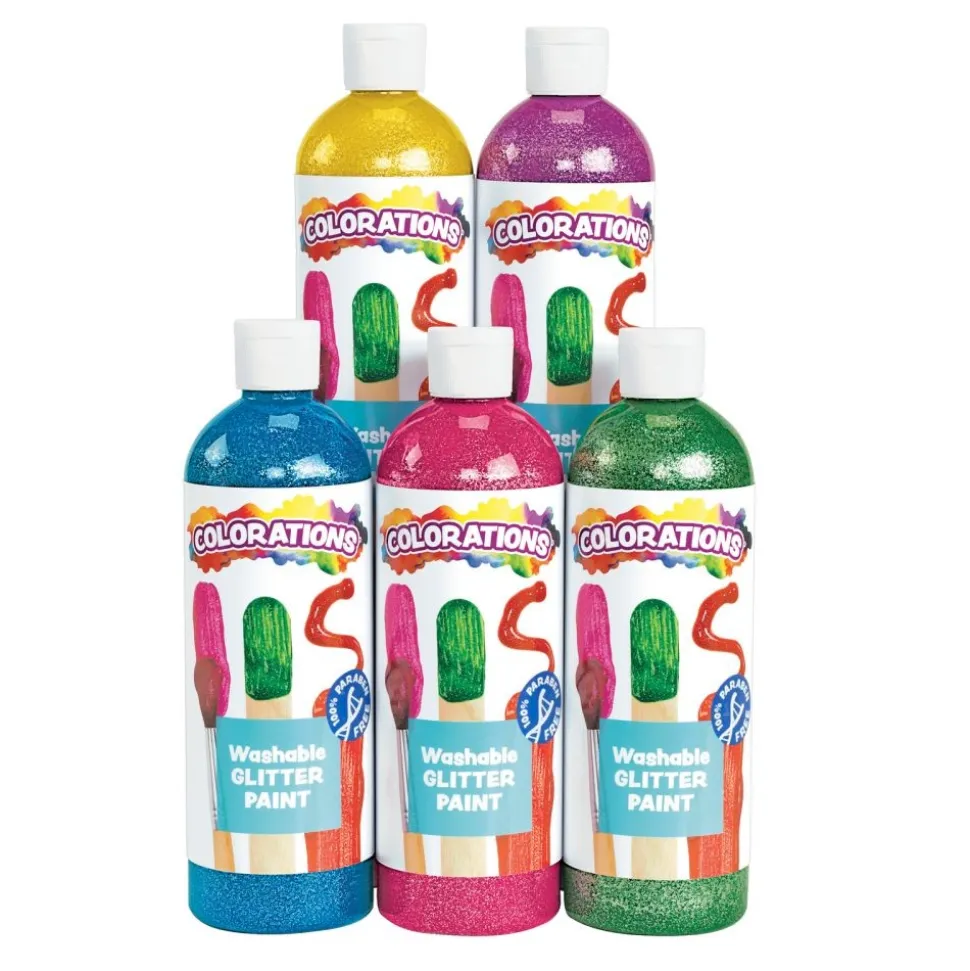Colorations® Paraben-Free Washable Glitter Paint 16 oz. Jewel Colors 5-Pack
