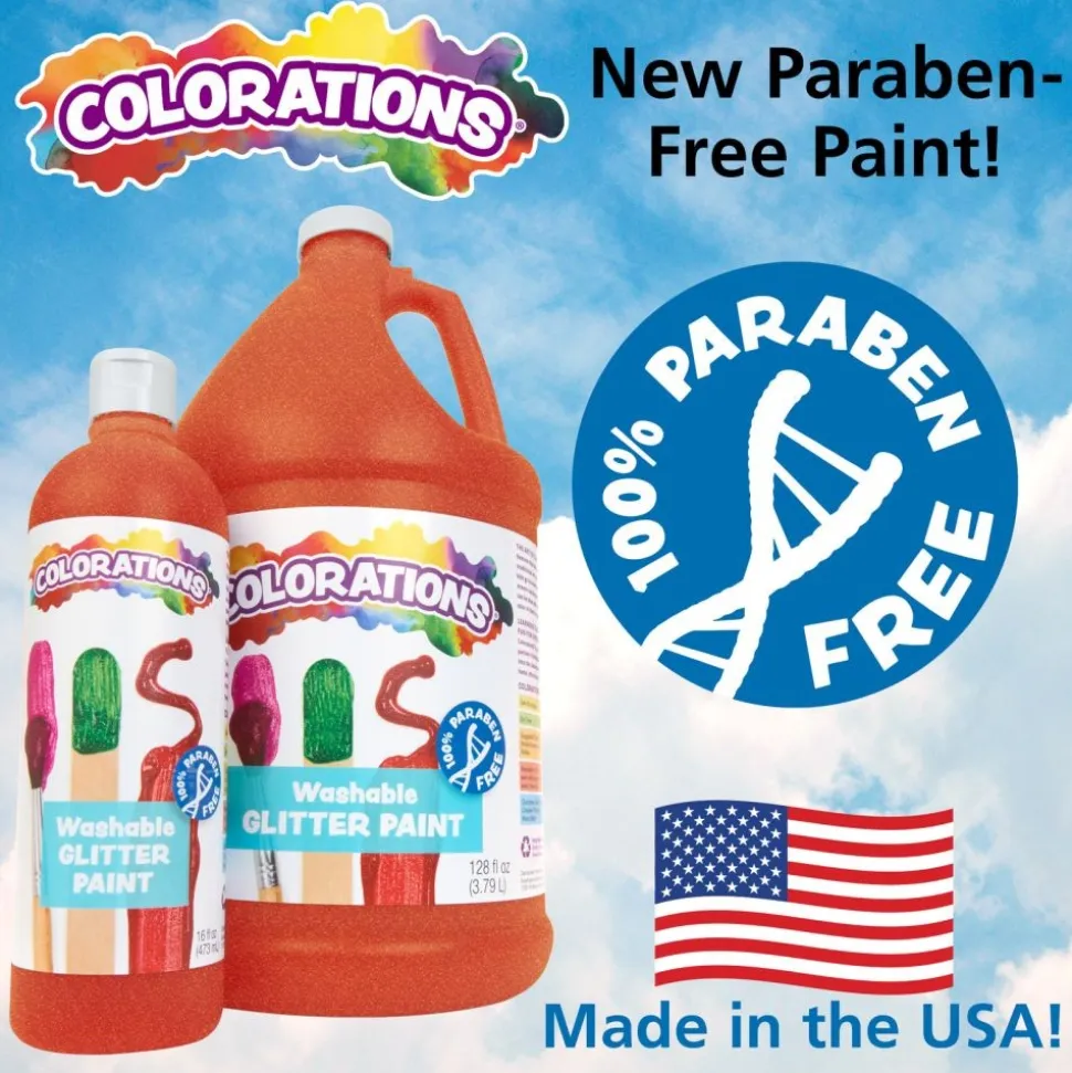 Colorations® Paraben-Free Washable Glitter Paint 16 oz. Jewel Colors 5-Pack